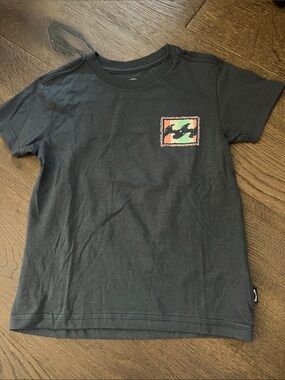 Billabong Kids Black Graphic Tee with Shark Patch